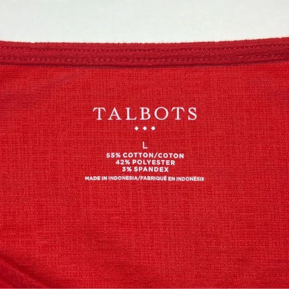Talbots Women's Bright Red Long Sleeve Top - Picture 3 of 6